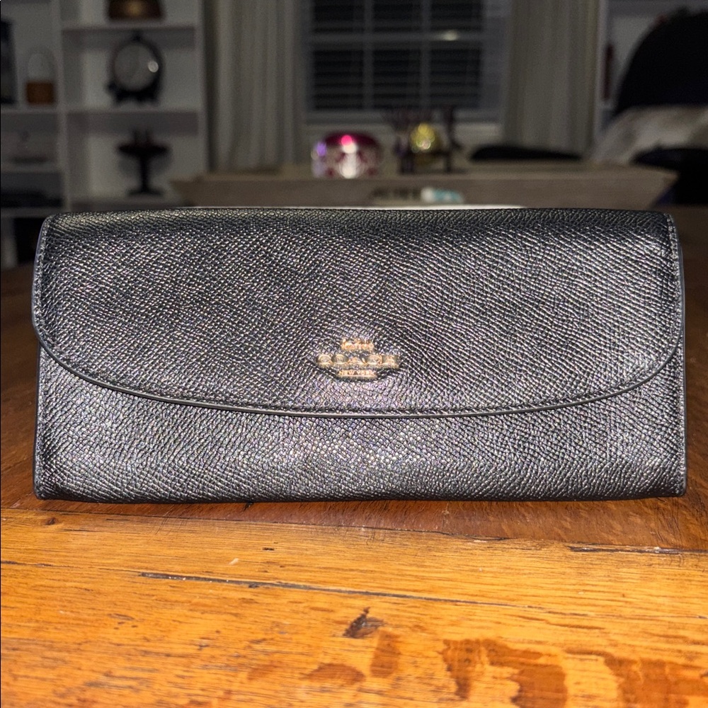 Coach Black Textured Leather Wallet